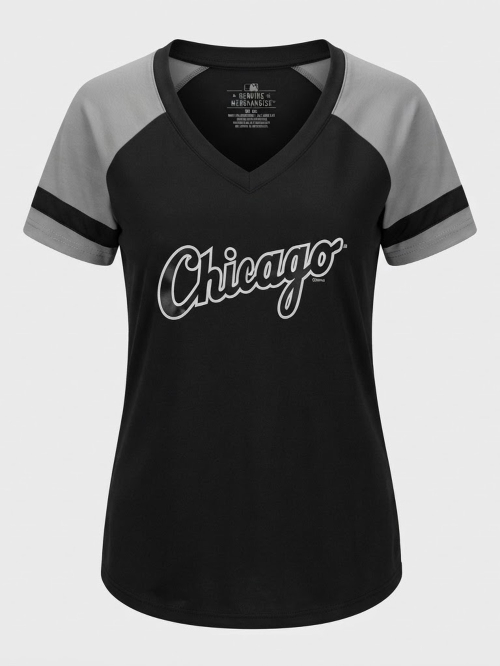 MLB Genuine Merchandise Chicago Script Women’s Jersey Tee Black medium